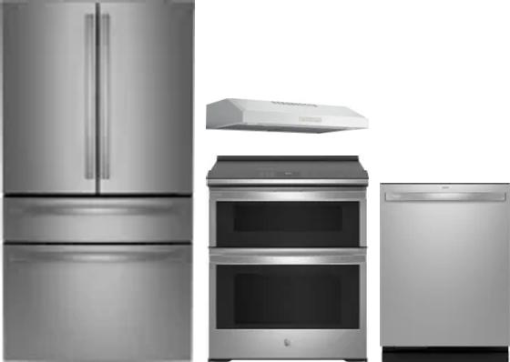 4 Piece Package Includes Refrigerator, Range, Hood And Dishwasher